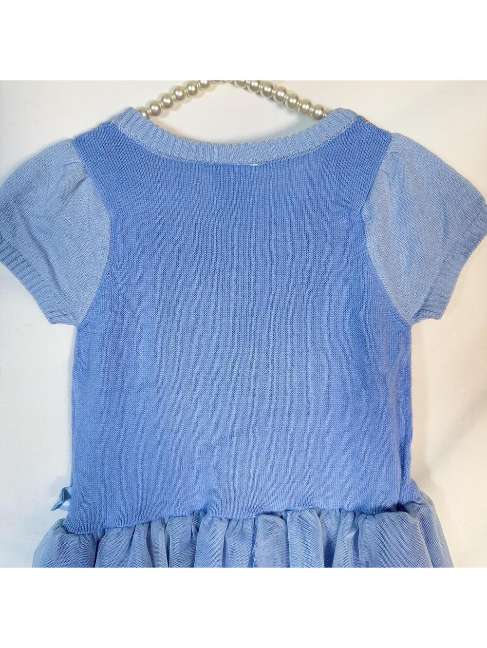 Disney Princess Toddler Girls Cute Blue Cinderella Sweater Dress Size 5T - Picture 4 of 9